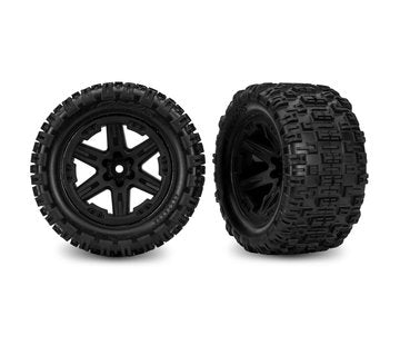 Tires & Wheels Sledgehammer ST/ RXT Black 2.8" 2WD Front TSM (2)