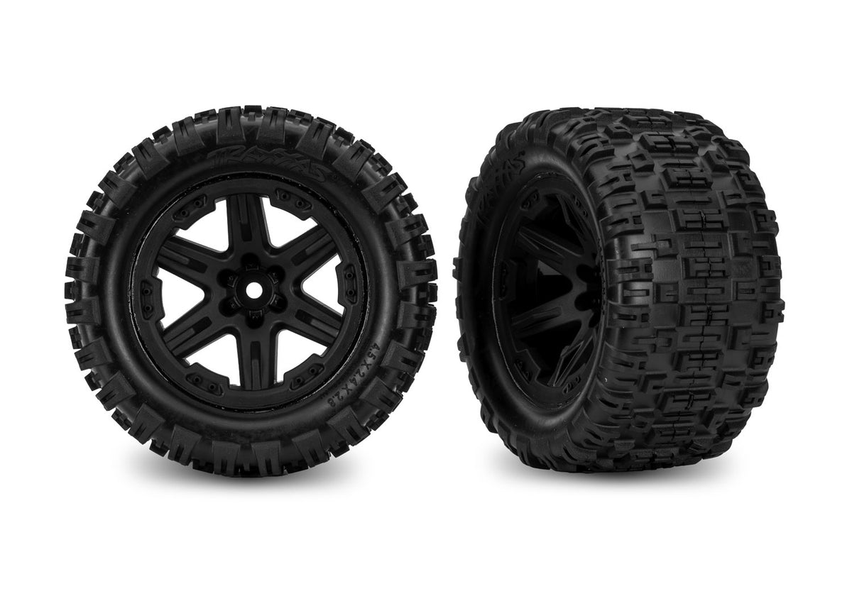Tires & Wheels Sledgehammer ST/ RXT Black 2.8" 2WD Front TSM (2)