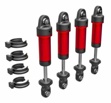 Traxxas 9764-RED Shocks Alu Red Complete (w/o springs) (4) TRX-4M