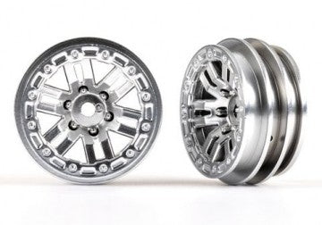 Traxxas 9768-SATIN Wheels 12-Spoke Satin Chrome 1.0" (2)