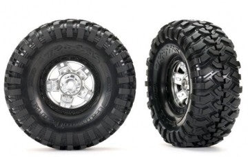Traxxas 8179X Tires & Wheels Canyon Trail/TRX-4 Satin Chrome 1.9" (2)