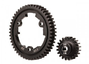Traxxas 6450 Spur Gear 50T Steel Wide + Pinion Gear 20T 1.0M Set