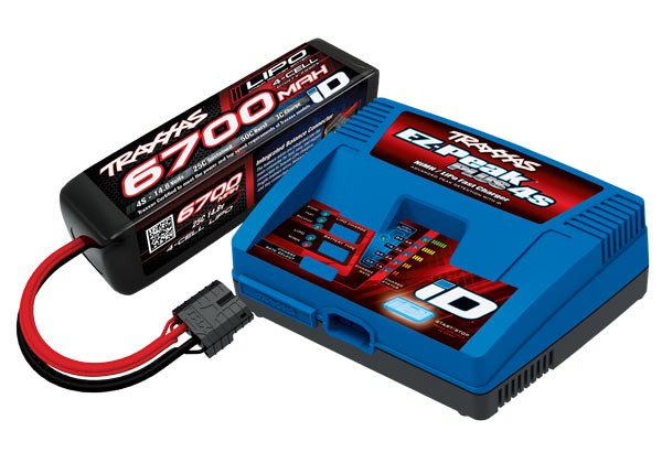 Traxxas 2998G Charger EZ Peak Plus 8A and 4S 14,8v Li-Po 6700mAh Combo