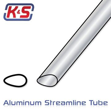 K&S 1102 - Aluminium Streamline Tube 9.5x890mm (3/8x35) (4)