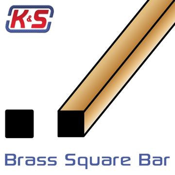 K&S 15052 - Brass Tube Square 305 x 3.12 mm (8)