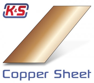 K&S 277 - .016 Copper Sheet Metal 4 x 10 (3pcs per pack)
