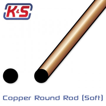 K&S 5071 - Bendable Copper Rod 1,6 & 2,3 mm 305mm
