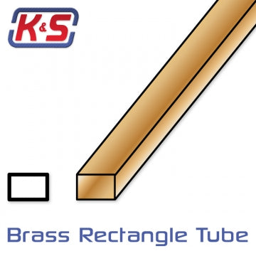 K&S 8262 - Rectangular Brass Tube 2.4x4.8x305mm (3/32x3/16) (1)