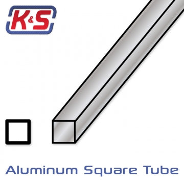 K&S 83012 - Square Aluminium Tube 3.96x305mm (5/32) (.014) (1)