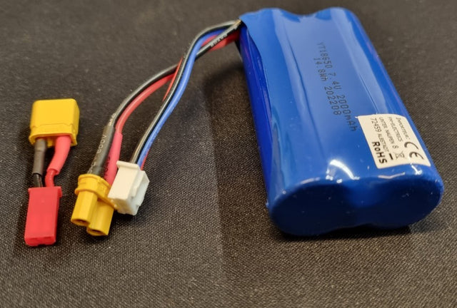 7.4V LiPo batteri 2000mAh XT30 JST stik