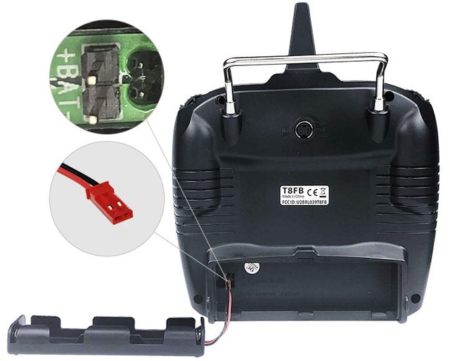 Fjernbetjening m. 8 kanaler T8FB - Mode 2 - m. R8EF Receiver