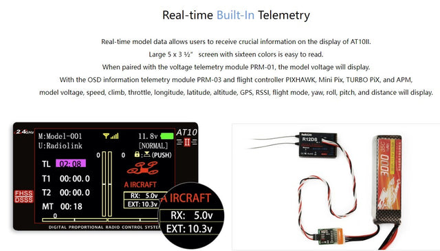 Radiolink AT10 II - 12 kanalers fjernbetjening