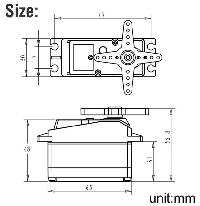 DS5160 ssg 60KG Digital Servo op til 8.4V - ekstremt kraftig servo