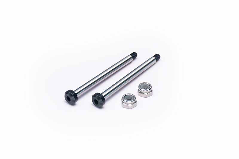 Koswork AE RC10 Front Inner 43mm Hardened Hinge Pin w/locknuts (2)