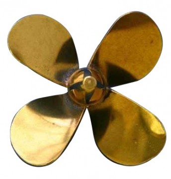 Brass Prop 4-Blade Right 2 dia
