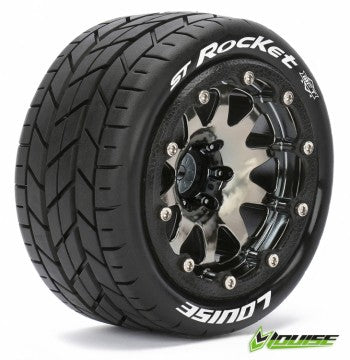 Tire & Wheel ST-ROCKET 1/10 Sv.krom Beadlock (1/2) Soft MFT