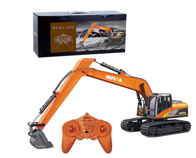 Fjernstyret gravemaskine med forlænget arm