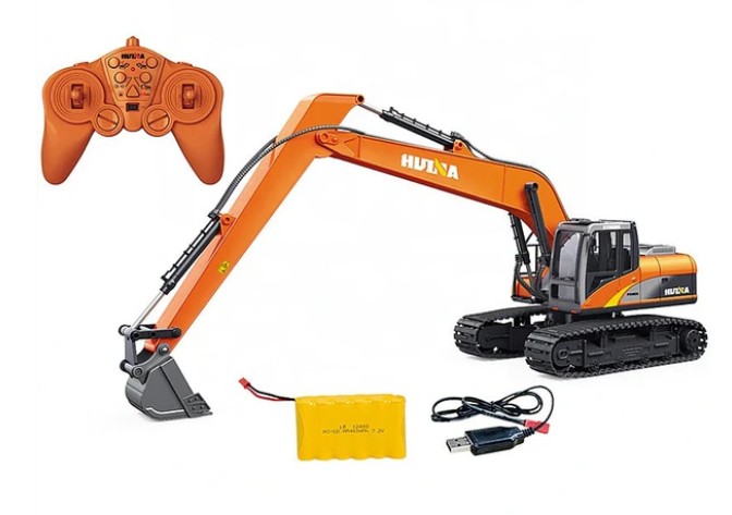 Fjernstyret gravemaskine med forlænget arm