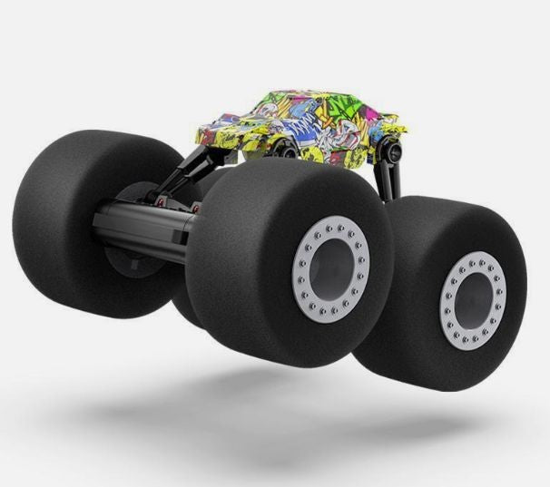 Vild fjernstyret stunt Monster bil med store dæk - inkl. batteri og lader