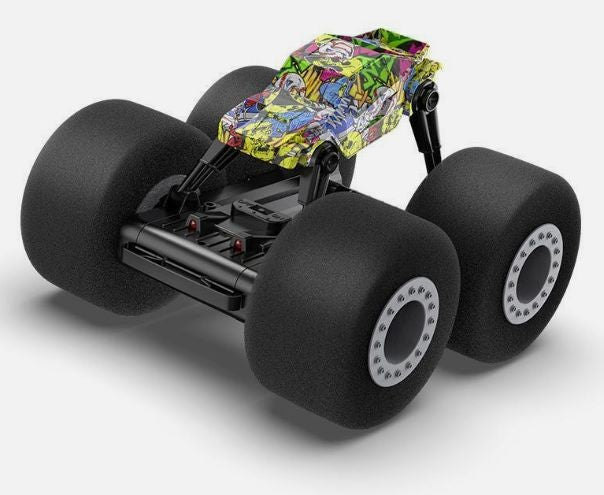 Vild fjernstyret stunt Monster bil med store dæk - inkl. batteri og lader