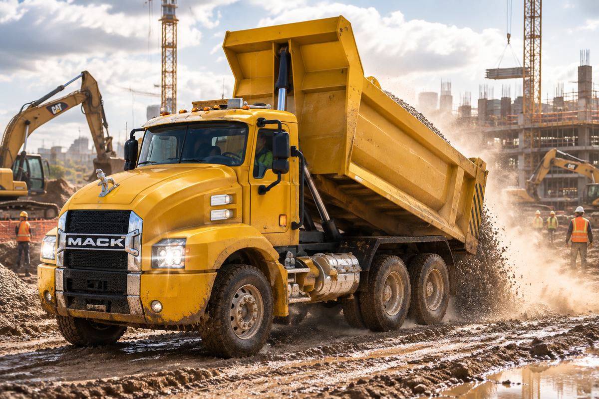 Fjernstyret Mack Dump Truck med lys