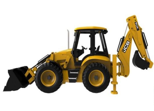 Fjernstyret JCB traktor med skovl og rendegraver