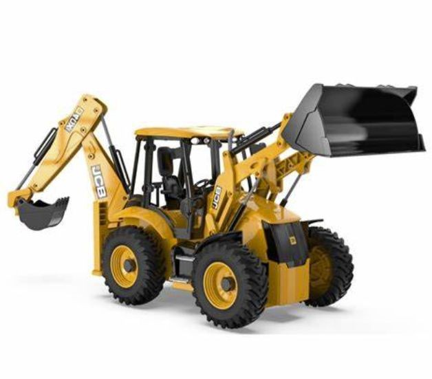 Fjernstyret JCB traktor med skovl og rendegraver