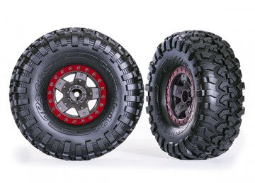 Traxxas 8181-RED Tires & Wheels Canyon Trail/TRX-4 Black 2.2" Red (2)