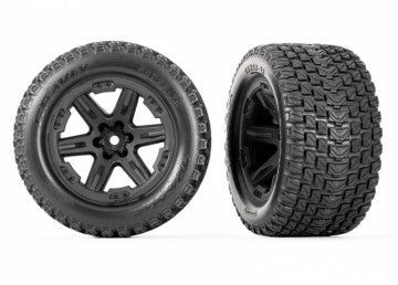 Traxxas 6764 Tires & Wheels Talon EXT/ RXT Black 2.8" 4WD TSM (2)