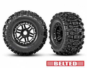 Traxxas 8979 Tires & Wheels Sledgehammer Belted / MAXX 17mm Black 2.8/3.6'' TSM (2)