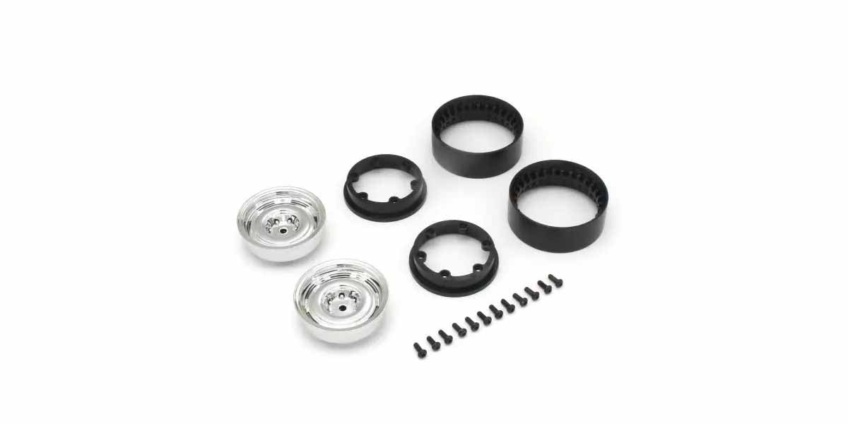 Kyosho KC10 Bead-lock 1.9 inches Dish Chrome Wheels (2)