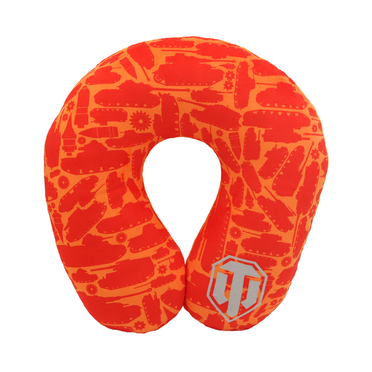 Plush travel pillow "World of Tanks" Red pattern, 36 cm