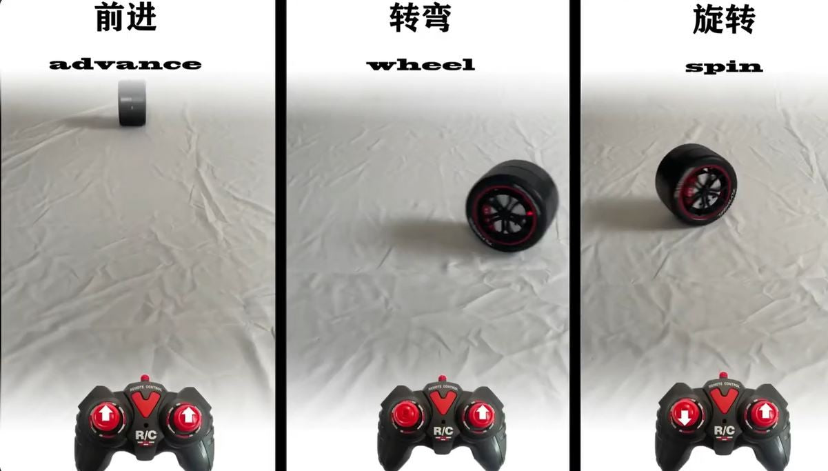 Sjovt fjernstyret dæk med lys, spins og meget mere!