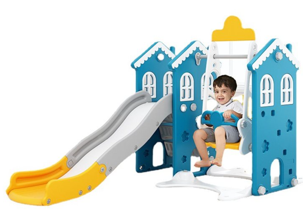 Elitetoys Kids Zone Legehus med rutsjebane, gynge og kurv