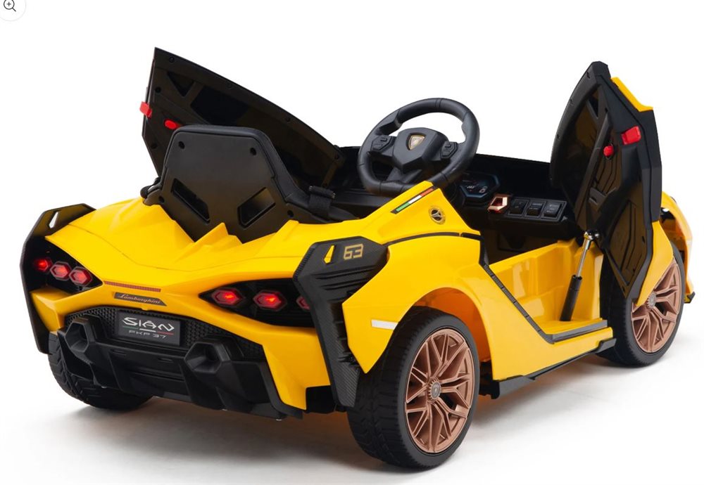 Lamborghini Sian 12V Gul – Elektrisk børnebil med 4x12V motorer