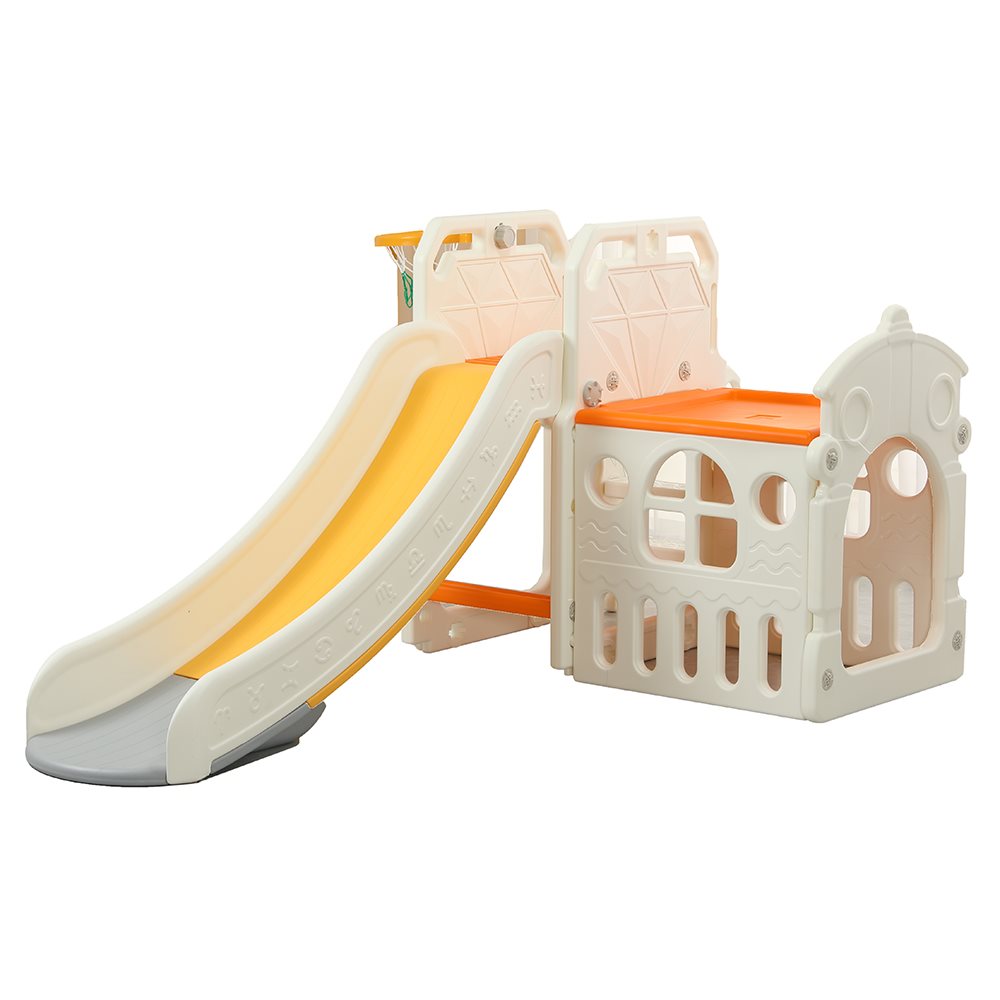 Elitetoys Kids Zone Aktivitetsgynge med Rutsjebane, Basketball og Hule