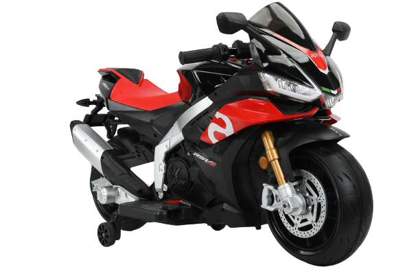 Aprilia RS V4 MC Elbil til børn, Sort, 2x12V