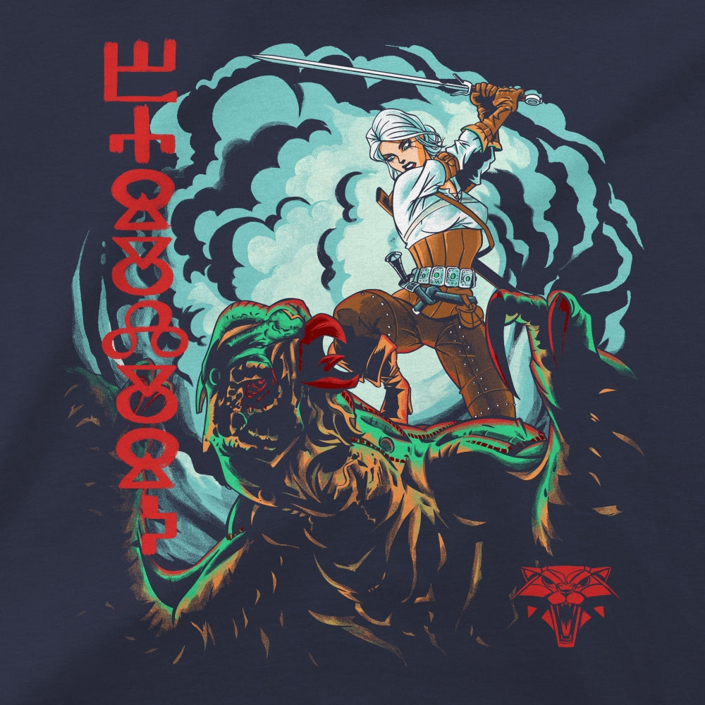 Jinx The Witcher 3 - Slaying the Basilisk T-shirt Navy, L