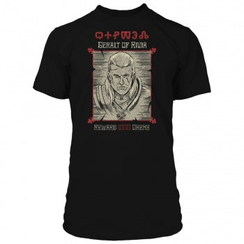 Jinx The Witcher 3 - Wanted Poster T-shirt Black, 2XL