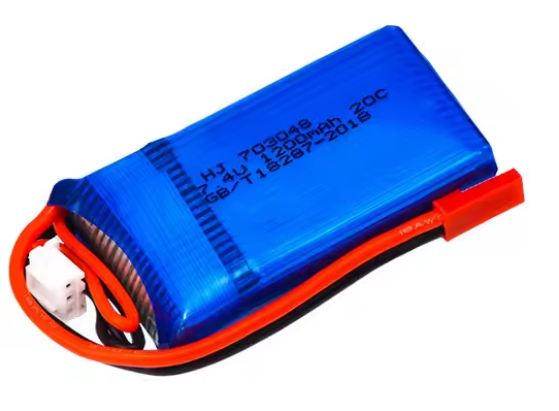7,4V 1200mah Lipo batteri - 703048 - JST stik