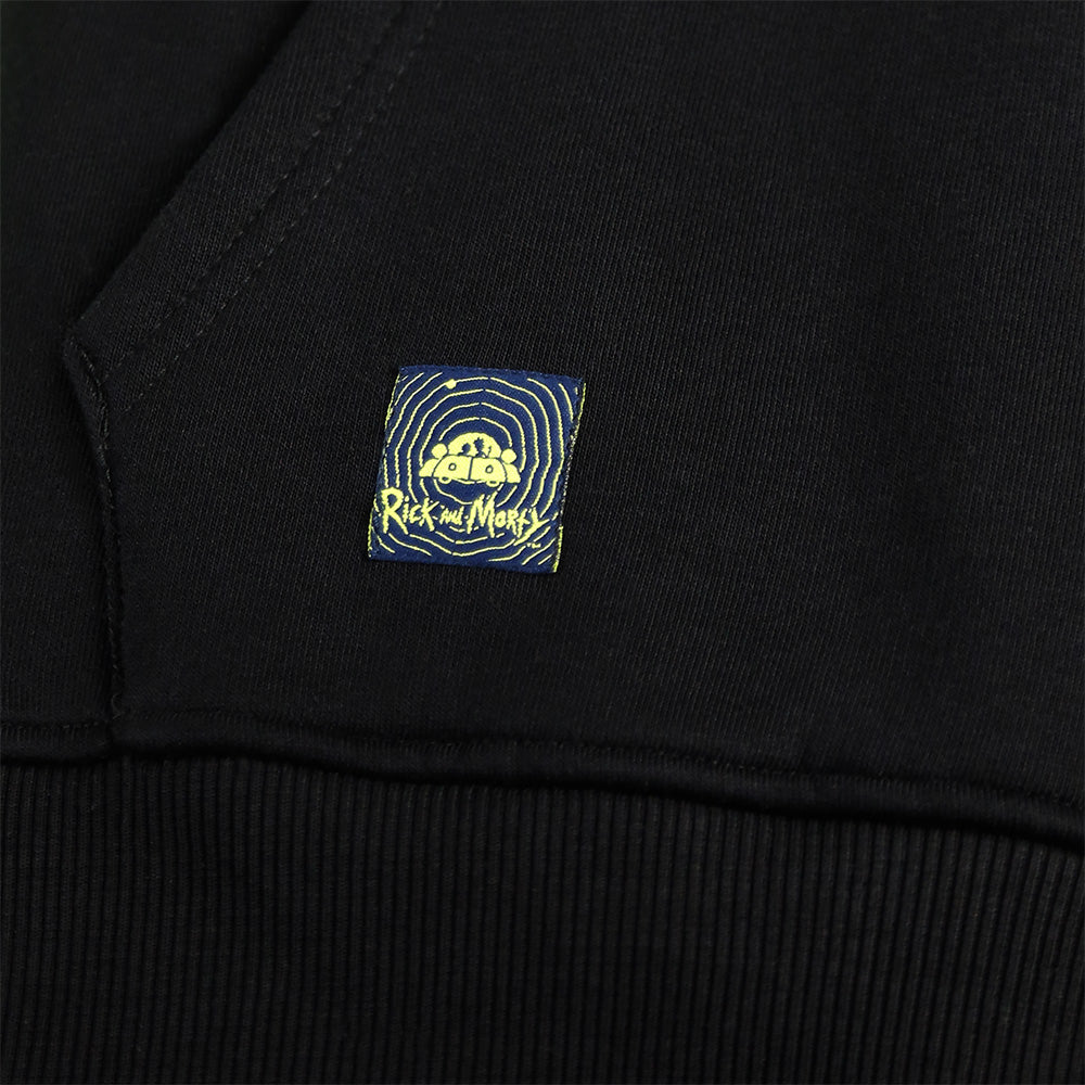 Rick and Morty hoodie with logo black, XL