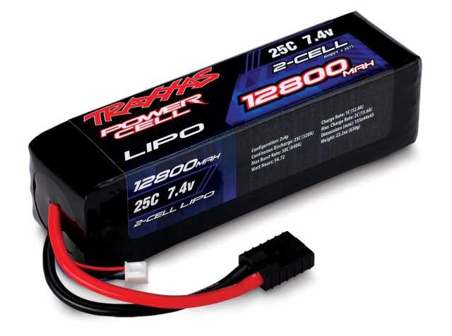 LiPo batteri Traxxas 12800mAh! - 7,4V / 2s TRX2875