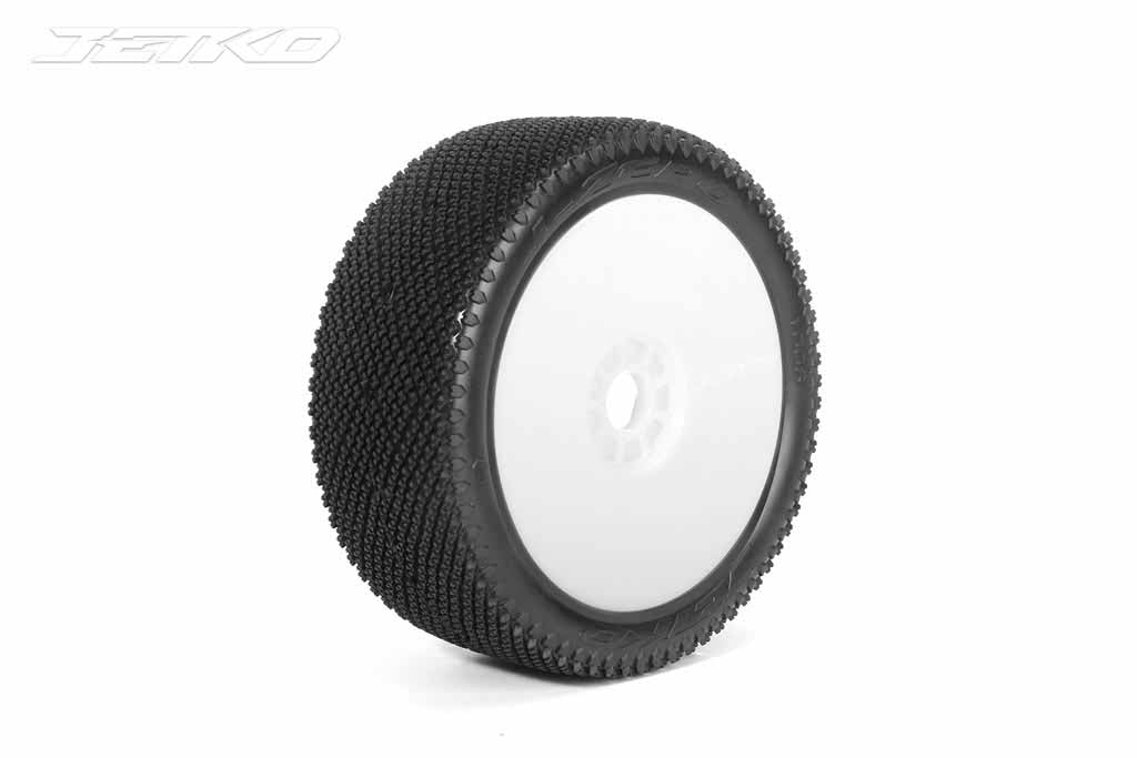 Jetko J Zero COMPOSITE ULTRA SOFT 1:8 Buggy Tyres White Wheels (2)