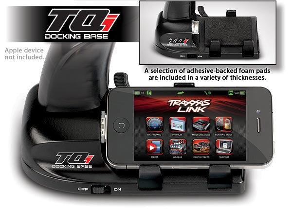 Traxxas 6510 Docking base, TQi 2.4 GHz transmitter (iPod/iPhone) (requires TQi radi