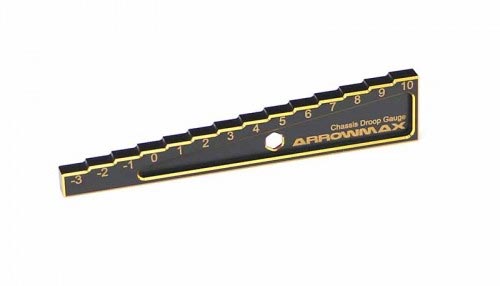 ARROWMAX AM171012 - CHASSIS DROOP GAUGE 3 TO 10 MM FOR 1:10 CARS 10MM BLACK GOLDEN