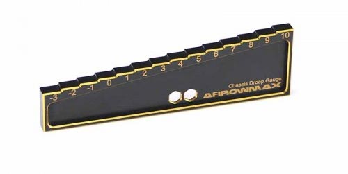 ARROWMAX AM171013 - CHASSIS DROOP GAUGE 3 TO 10 MM FOR 1:8 1:10 CARS 20MM BLACK GOLDEN