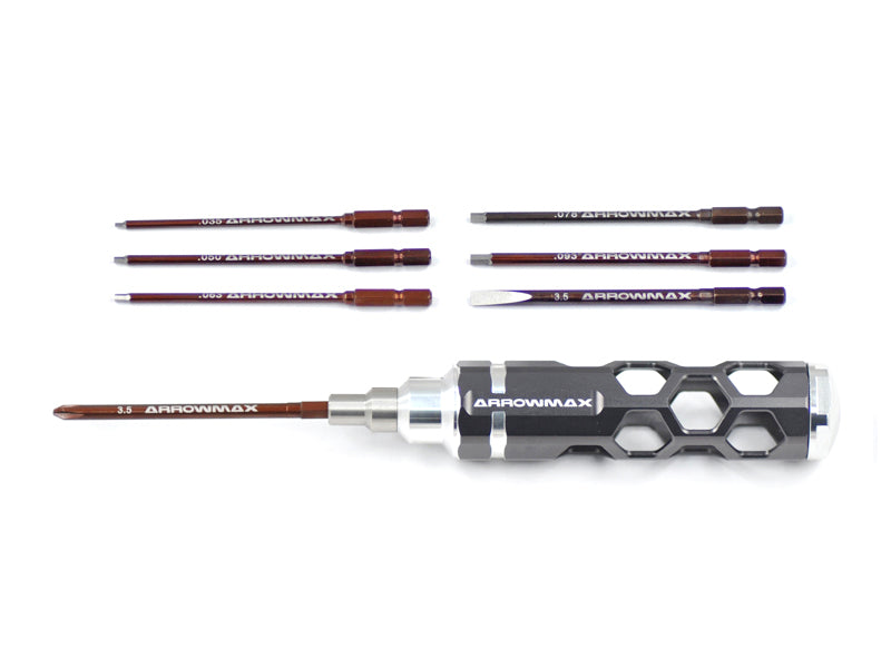 ARROWMAX AM460003 - COMBO QUICK DRIVE TIP CADDY SET US 7 PCS HONEYCOMB