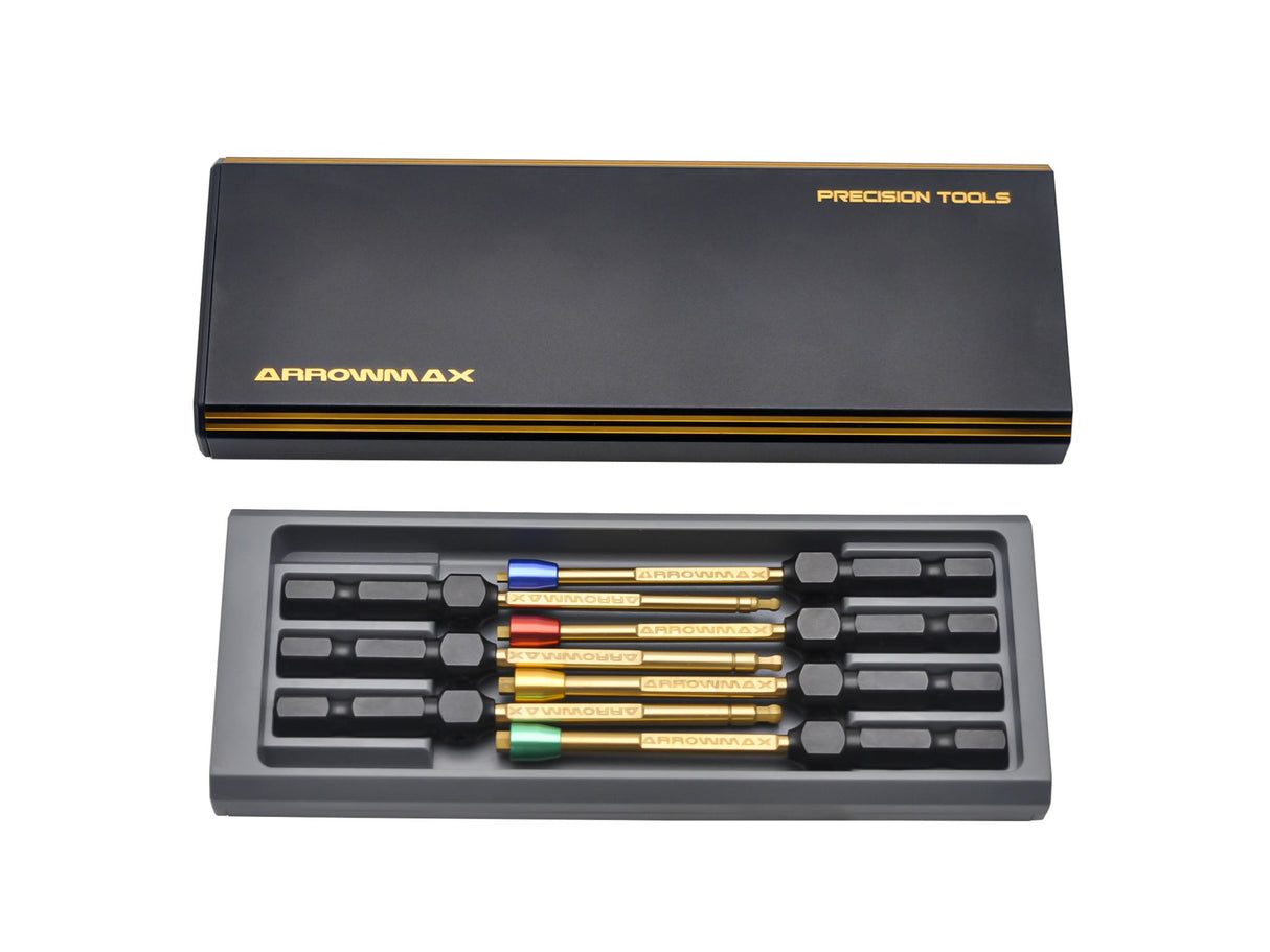 ARROWMAX AM502905 - AM Power Tool Tip Set 7 Pieces With Alu Case Black Golden