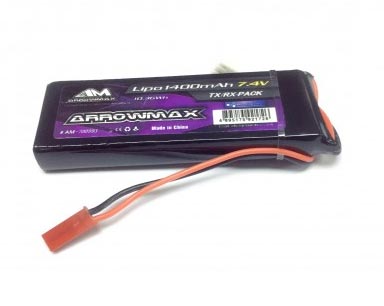 ARROWMAX AM700993 - ARROWMAX LIPO RX GP 1400 7.4V LIPO battery 77x25x15mm