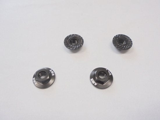 AUTOMODEL AMR-025GM - Serrated Large Diameter 1:10 Aluminium Wheel Nuts 4 Gun Metal